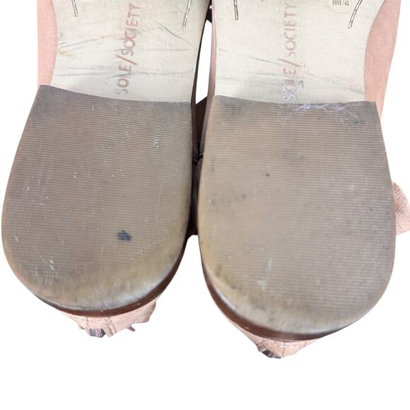 Sole Society Brinya Suede Ruffle Ankle Boots Booties Slip On Shoes Blush sz 10 - Picture 14 of 16